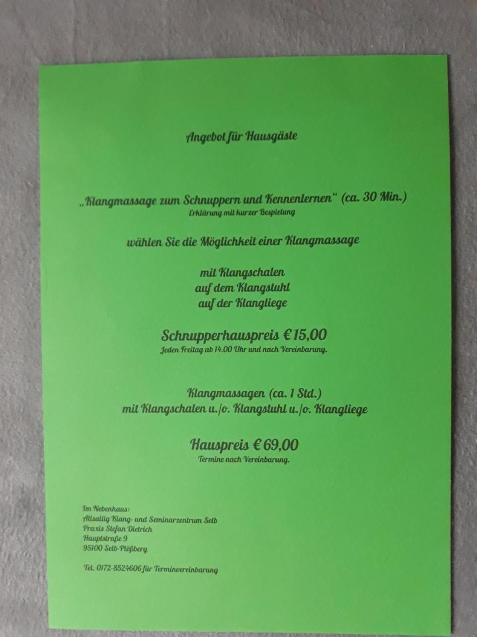 Apartment Allsaitig Klang- Und Seminarzentrum Selb